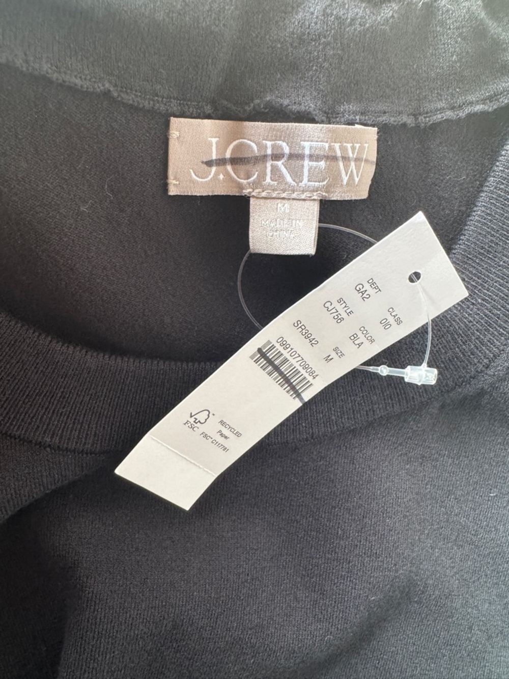 NWT! J. CREW Women’s Sweater Shell in Premium Ultra-Fine Cotton Blend Black Med - Picture 5 of 6